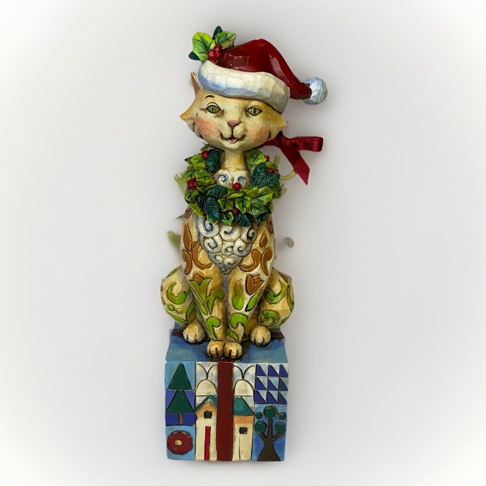 Jim Shore Heartwood #4007977 2007 "Santa Claws Christmas Cat Figurine UP